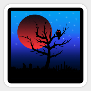 Red moon Sticker